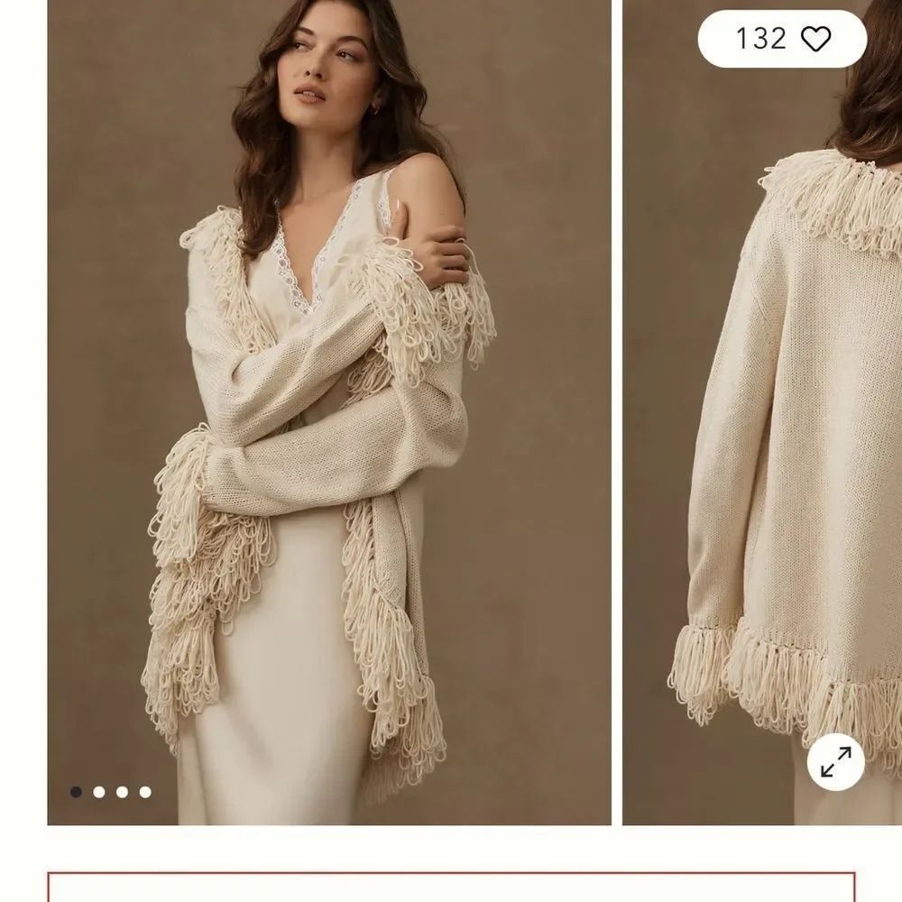 Sunday in Brooklyn Cream Fringe Sweater